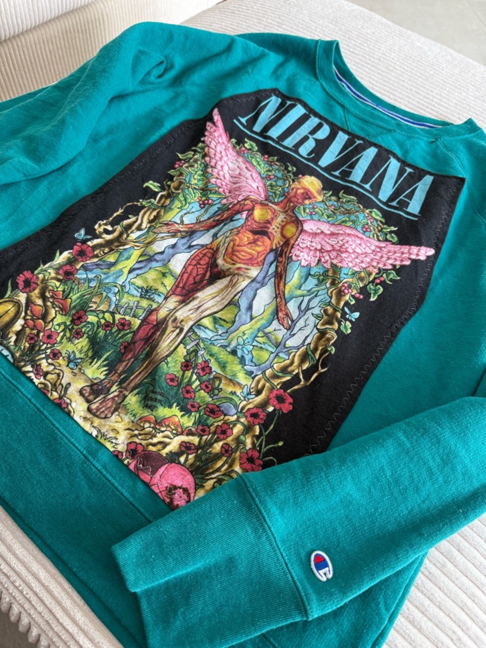 Champion Nirvana Green Crewneck